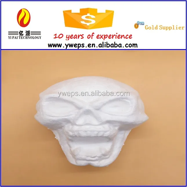 YIPAI blanc artisanat mousse/polyfoam /styrofoam crâne