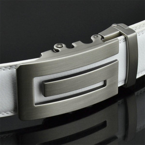Personalizado <span class=keywords><strong>hebilla</strong></span> automática <span class=keywords><strong>sin</strong></span> agujero blanco cuero genuino hombres <span class=keywords><strong>cinturón</strong></span> - Product Image 4