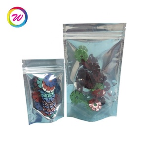 Tas penghalang hitam ukuran kustom Ziplock <span class=keywords><strong>Mylar</strong></span> Glossy dengan depan bening - Product Image 4