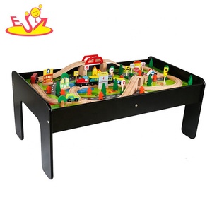 2023 personalizable 90PCS Pink Wooden Train Set Table Educational Slot Toys para niños W04C009B - Product Image 2