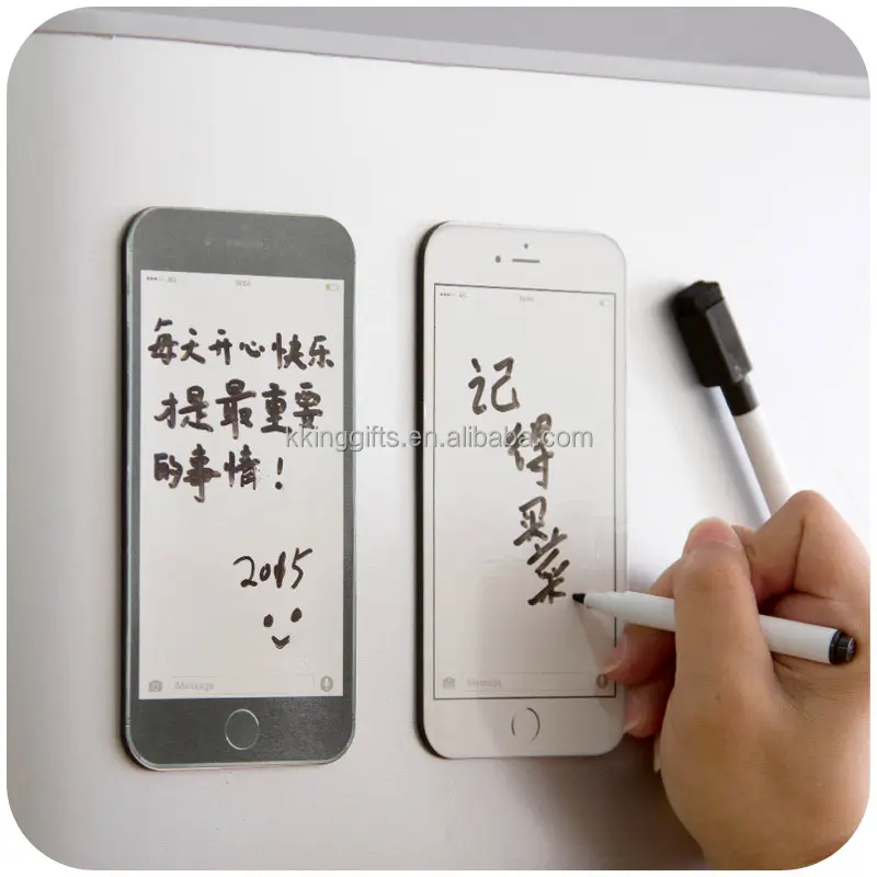 Téléphone créatif Forme Aimant de Réfrigérateur Design Effaçable À Sec Tableau Blanc Magnétique Flexible/Bloc-Notes/Boîte de Dialogue Aimant
