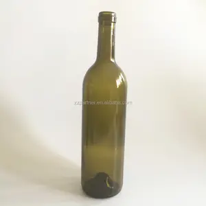 750mlグリーンボルドーグラスワインボトル