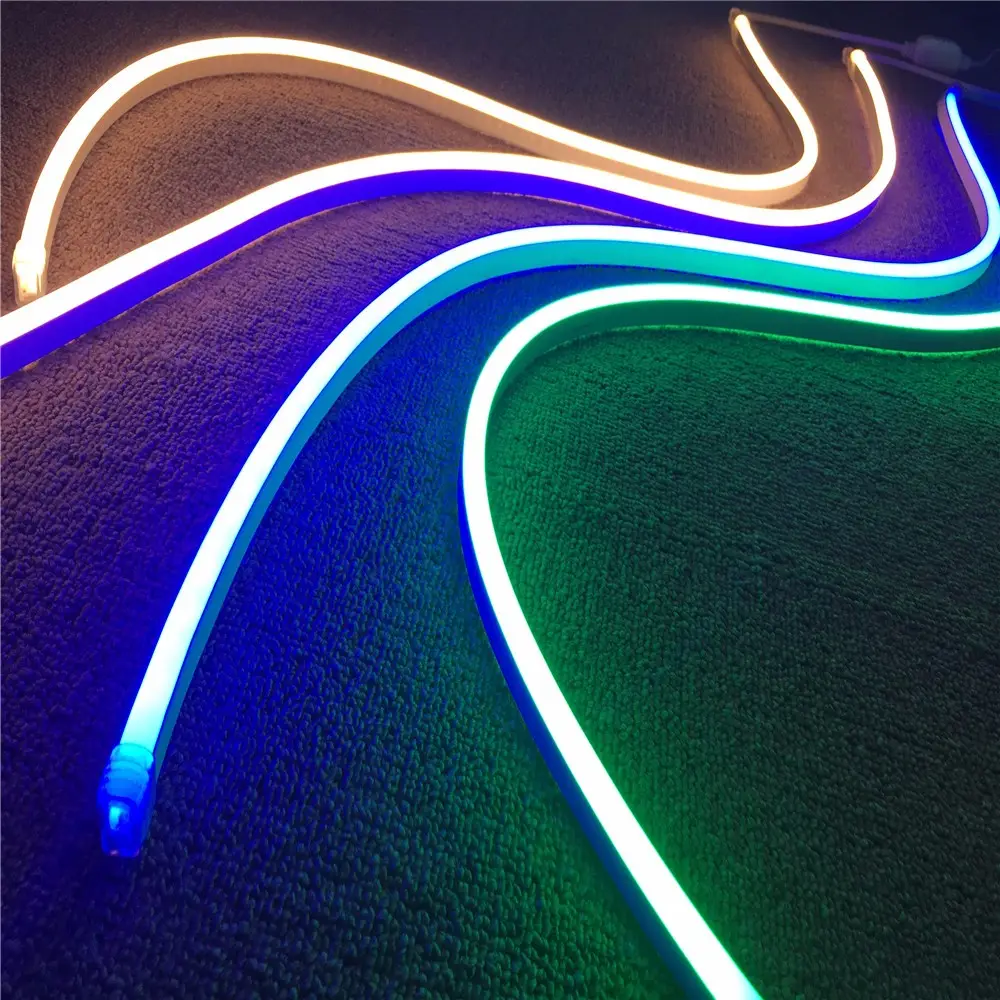 Outdoor neon lighting waterproof ultra thin RGB ws2812 led neon flex rope light