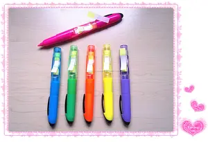 2015 Hot caneta marca texto de plástico com nota pegajosa CH-6350 único Multi-fonction highlighter