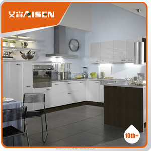 Moderno blanco y gris PVC gabinete de <span class=keywords><strong>cocina</strong></span> para uso doméstico - Product Image 1