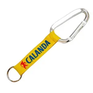 Yellow Webbing Cheap Custom Lanyard Keychains