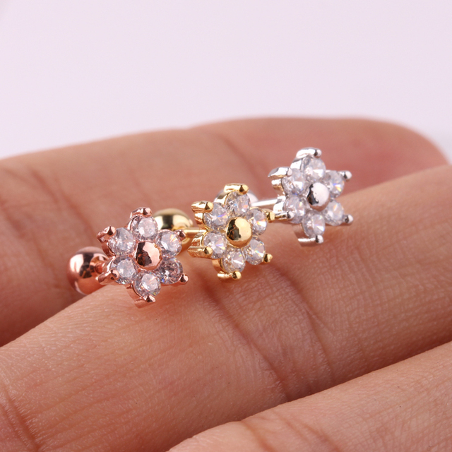 Fast Delivery Women Fashion Jewelry Rose Gold Helix Earrings Ear Piercing