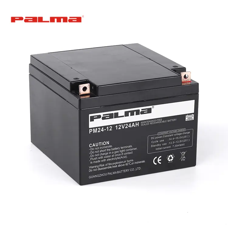 Recargable Ultra delgada de descarga continua Ups batería 12 v 24ah Palma Ups batería de banco de Guangdong batería de ácido de plomo 12 v 12 v