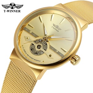 Montre de luxe T-WINNER Noble Top Fashion pour homme, bracelet <span class=keywords><strong>en</strong></span> acier inoxydable, automatique, analogique, alarme, résistante à l'eau - Product Image 2