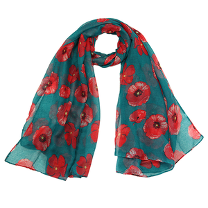 Venta al por mayor <span class=keywords><strong>de</strong></span> las mujeres <span class=keywords><strong>de</strong></span> la moda amapola floral impreso chal noche bufanda - Product Image 1