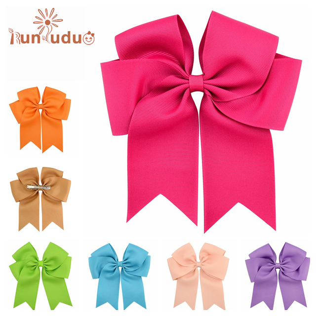 6-дюймовый Ребристого рыбий хвост двойной ленточный бант заколка для волос ребенка украшение для волос лента для волос заколки для волос с бантом