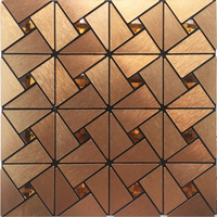 Tuile de mosaïque carrée en aluminium écologique de haute qualité AYSHA, style Art Déco, pour montage mural, usage intérieur, maison, bureau