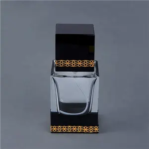 2018 nouveau design 20ml carré noir cristal vide bouteille de parfum rechargeable bouteille de parfum de pulvérisation