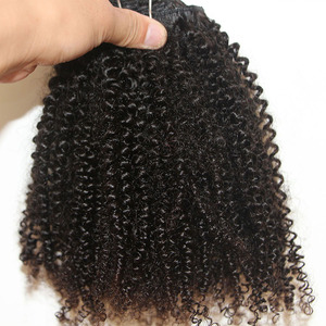 Bonne rétroaction en gros non transformés brésiliens crépus bouclés vierges remy tissage de <span class=keywords><strong>cheveux</strong></span> humains/trame/extension/mèche - Product Image 1