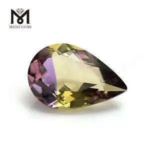 Chinese Factory Pear Cut Loose Synthetic Ametrine Stones Wholesale