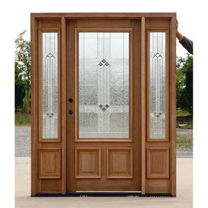 Porta principal, grelha, design de vidro, porta de madeira sólida, porta exterior, porta de madeira - Product Image 6
