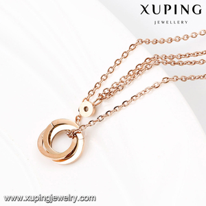 Collar-00220-Colombia, Joyería de Moda, Collar de Acero Dorado con una Sola Piedra para Adolescentes - Product Image 3