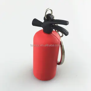 Soft pvc 3D individuelles logo druck feuer annihilator schlüssel tag hoder ring feuerlöscher keychain