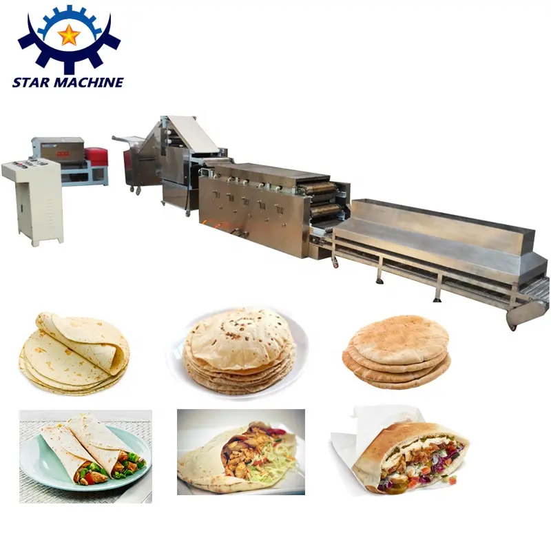 אוטומטי הפיתה לחם מכונה הפיתה לחם קו עבור טורטיה רוטי צ 'פאטי ביצוע מכונת