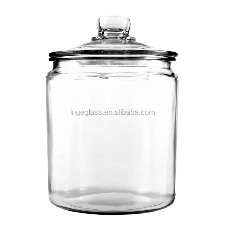 large glass storage jar, glass candy