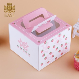 Boîte de papier de gâteau de conception personnalisée en gros écologique avec poignée pour boîte de papier de gâteau alimentaire - Product Image 3