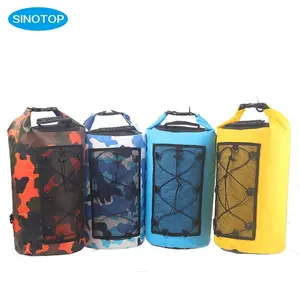 Hoge Capaciteit Custom Logo Factory 500D Pvc Dekzeil Waterdichte Tas Nat Droog Scheiding Tactische Camouflage Schouder Dry Bag