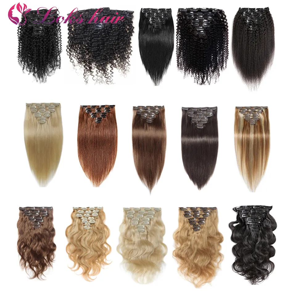 seamless clip in remy hair extension virgin human hair extensions clip on for black women free sample
