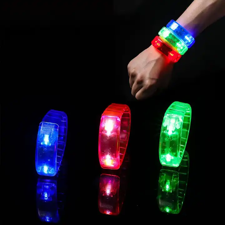 5pcs LED Glow Bracelets Light Up Wristbands Flashing Wrist Bands Glow in  Dark Party Supplies for Concerts Festivals