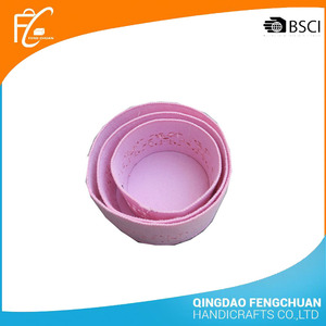 Linda rosa tallado flor sintió canasta de almacenamiento - Product Image 4