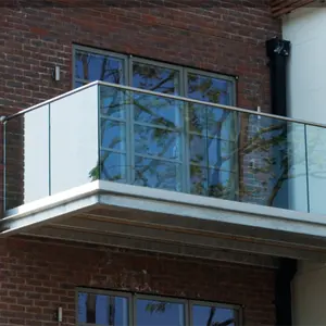 Prima Lage kosten glas balkon Reling met Aluminium U basis Schoen