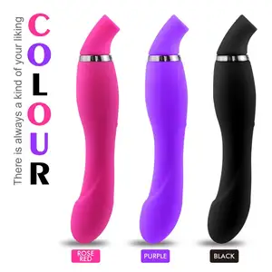 Powerful USB Silicone Adult Sex Toy Suction Pussy Tongue Long Thin Vibrating Massager Dildo Clitoral Sucking Vibrator for Women