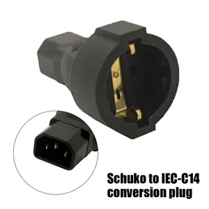 Schuko To IEC-C14ปลั๊กไฟ Eu แบบ2รู4.8มม.,ปลั๊กตัวเมีย3แฉกปลั๊ก250V 10A Pdu ปลั๊กไฟฟ้าอะแดปเตอร์