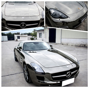 Cromo espejo lámina hecha en china de pegamento fuerte envuelva coche 1.52*30m chroem negro de vinilo plástico de coches - Product Image 1