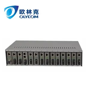 Iron Case 2U 19inch 14 Slots Fiber Media Converter Rack Mount Chassis