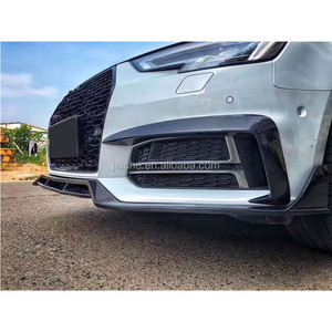 De fibra de carbono frontal Exterior faros antiniebla párpado de la luz de niebla de la ceja cubierta de la lámpara adornos para Audi A4 S4 B9 2017, 2018, <span class=keywords><strong>2019</strong></span>, coche de carreras - Product Image 2