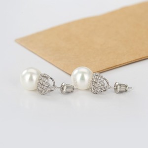 Teemi al por mayor de moda femenina piedra de la CZ y <span class=keywords><strong>Pearl</strong></span> lindo para la boda y del partido precioso Pequeño Mujeres Pendientes - Product Image 3