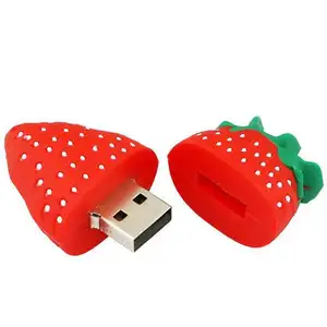 Cute design strawberry 과일 2 기가바이트 4 기가바이트 8 기가바이트 16 기가바이트 PVC custom usb flash drive