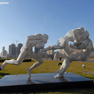 Sculpture en acier inoxydable creuse à thème sportif pour stade, jardin, parc - Product Image 1