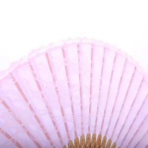 Quạt Tay Gấp Bằng Tre Dành Cho Nữ Màu Hồng Dành Cho Đám Cưới - Product Image 3