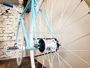 700c mujercita azul marco de taiwán hecho de piezas de la bicicleta bicicleta de artes fijos - Product Image 2