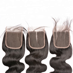 Bán Buôn 100% Tóc Người Sóng Cơ Thể Thụy Sĩ Miễn Phí Giữa Ba Phần 4*4 Đóng Cửa Ren Đầy Đủ - Product Image 6