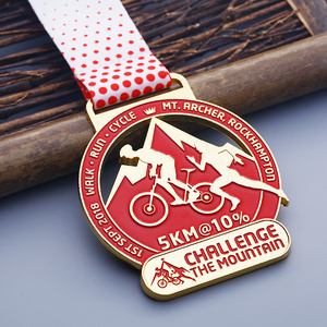 Campione gratuito a buon mercato placcatura in oro <span class=keywords><strong>opaco</strong></span> su misura <span class=keywords><strong>smalto</strong></span> morbido sfida lo sport medaglia ciclismo mountain bike - Product Image 5