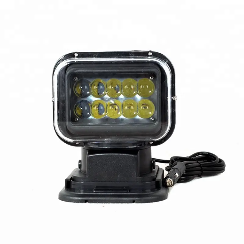 Venta al por mayor 360 punto giratorio 12V 7 pulgadas 50W control remoto reflector led para coches barco reflector led