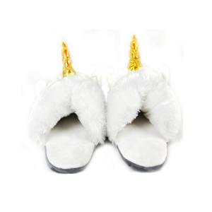 Pantofole da Casa per Adulti a Forma di Capra con Corna Dorate, Colori Bianco, <span class=keywords><strong>Viola</strong></span> e Rosa - Product Image 3