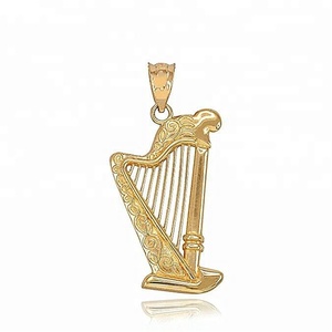 CSR523 Piano Liontin Harp Pesona Kalung Paha Instrumen Perhiasan Liontin - Product Image 3