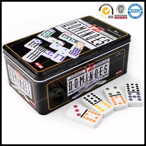 High quality 91 pcs Domino Game Set Domino Blocks in Tin Box for Children