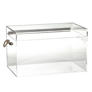 Plexiglass Chest with Rope Handle Multi-functional Home Use Clear Lucite Storage Trunk Acrylic Trunk With Metal Hinge
