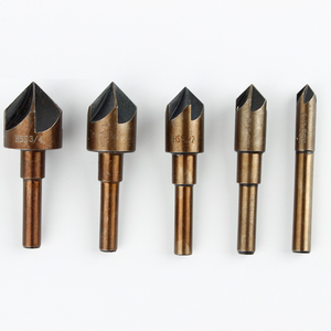 Juego de brocas de avellanado, brocas de chaflán para avellanado, con puntas de 82 grados, con funda de aluminio, 5 unidades - Product Image 1