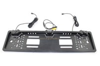 Support de plaque d'immatriculation européenne 3-en-1 caméra de recul de voiture avec capteur de stationnement et lumière numérique