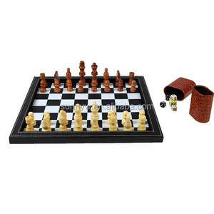 Personalizzato Portatile di Cuoio DELL'UNITÀ di elaborazione di Scacchi Gioco Da Tavolo Da Viaggio Set di Scacchi <span class=keywords><strong>Dama</strong></span> Pezzi Set - Product Image 1